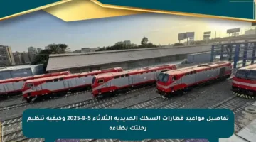 تفاصيل مواعيد قطارات السكك الحديدية الثلاثاء 5-8-2025 وكيفية تنظيم رحلتك بكفاءة